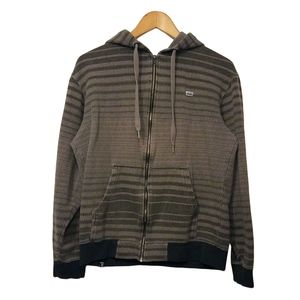 Vans gray Horizontal Striped Pattern Full Zip Hood